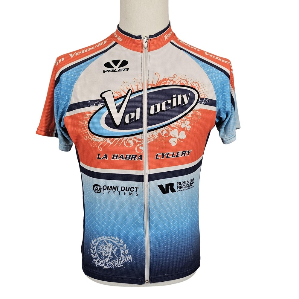 Voler Velocity La Habra Cyclery Jersey Mens‎ Medium USA Cycling Shirt Full Zip